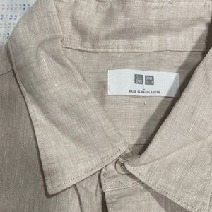 Uniqlo Light Beige Linen Top